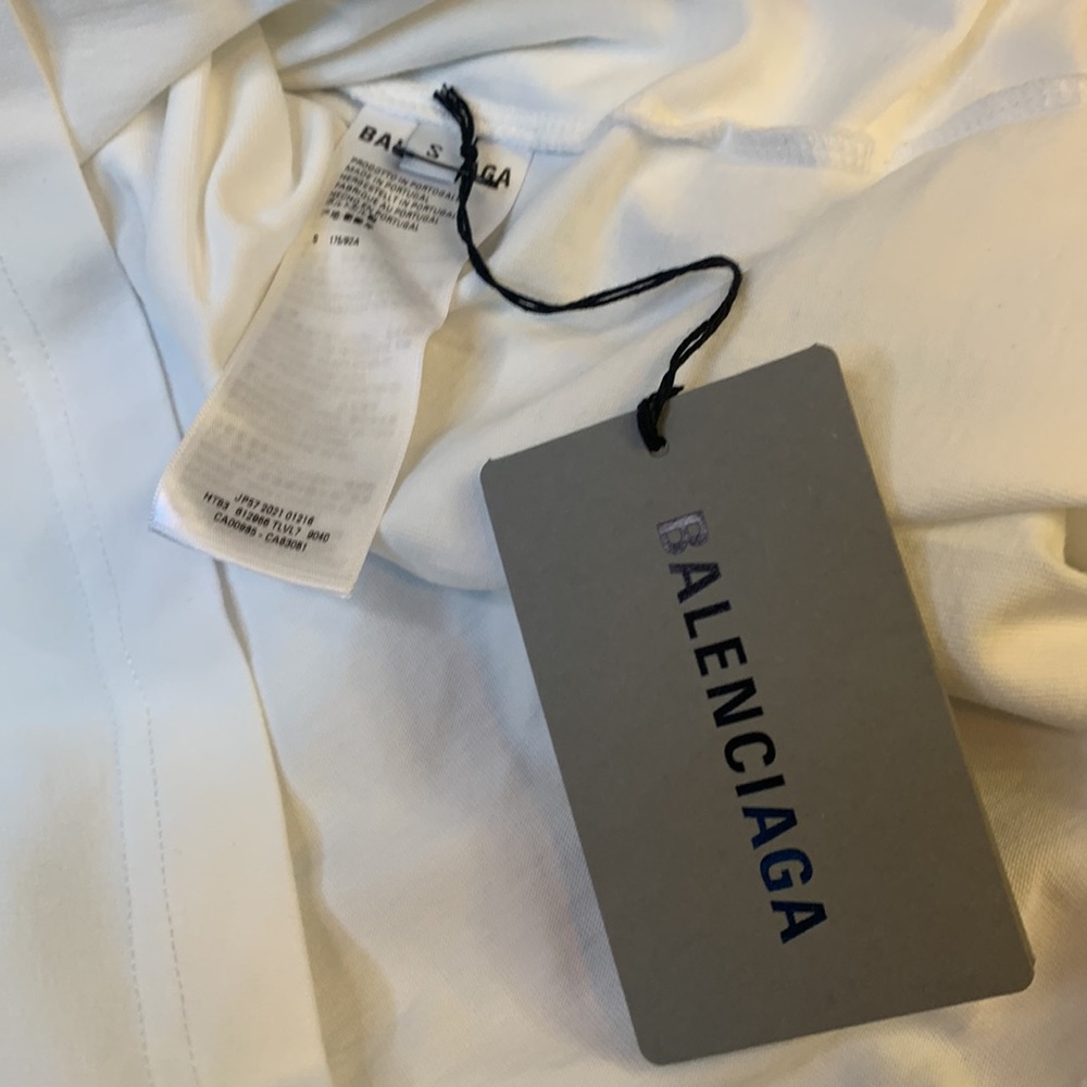 BALENCIAGA Cities Paris T-Shirt Medium Fit white / black vintage jersey SMALL - Picture 10 of 14